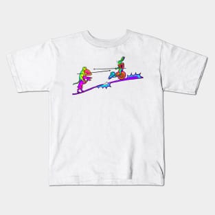 Bad Medieval Art Acid Daydream Snail Jousting WTF Kids T-Shirt